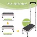 Medical Step Stool with Handle for Elderly Bed Steps for High Beds Adults Bedside Steps with Rail Safety Handicap Bed Stairs Seniors Adjustable Platform Heavy Duty Stepping Stool