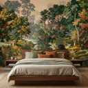 Forest Wallpaper Peel and Stick Tropical Jungle Lanscape Self Adhesive Wall Mural for Bedroom Livingroom Bathroom