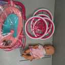 Baby Doll Stroller Toy Set with 12.5'' Doll and Accessories- 2 Doll Clothes, Diaper, Dining Chair, Pacifier, Storage Bag, Baby Doll Stroller Toys for Girls Toddlers 3-5 4-6 5-7 Gifts for Pretend Play
