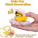 Yellow Duck Car Ornaments Rubber Duck Car Dashboard Decorations with Mini Cowboy Hat Scarf Sunglasses Swim Ring Necklace for Car Dashboard Decoration(Q29)
