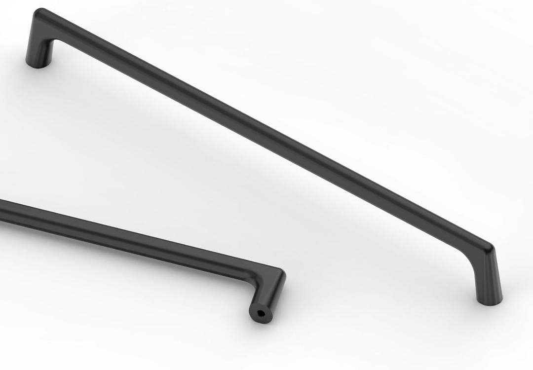 Asidrama 10 Pack 8.8 Inch(224mm) Matte Black Cabinet Pulls Cabinet Handles Cupboard Handles Kitchen Cabinet Hardware for Cupboard Drawer Pulls (8.8" Hole Center)