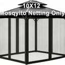 Gazebo Universal Replacement Mosquito Netting for Patio Outdoor 10x12 Mesh Screen Curtains 4-Panel Sidewall Canopy Net with Zipper for Pergola Gazebo Screen Panels, Black