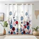 Fanfanwin Christmas Curtains 52" w x 84" l Black and Red Buffalo Christmas Tree Reindeer Window Curtain Farmhouse Xmas Window Drapes for Living Room Bathroom Home Decoration