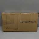 Buzowruil Metal Rolling Clothing Rack Adjustable Freestanding Garment Organizer with Wheels, Space-Saving Design for Home, Closet, Office, or Retail, White