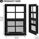 Shed Windows 2 Pack, Chicken Coop Windows 12" x 18" with Tempered Glass and Fiberglass Screen, Flush Mounted Small Window for Shed, Barns, Playhouse, Household, Garage (Black)