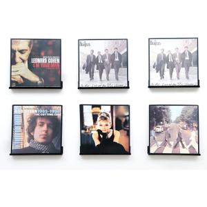 IEEK Vinyl Record Shelf Wall Mount,6 PCS Black Acrylic Album Record Holder Display Shelf,Display Your Daily Listening in Style