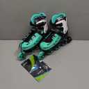 Inline Skates for Kids and Adult, Adjustable Fun Illuminating Skates for Girls, Boys, Women and Men Outdoor and Indoor, Beginner Color Green, Size Large