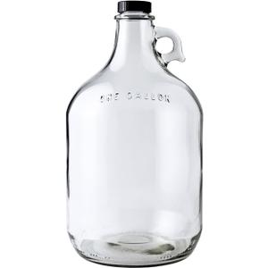 FastRack Glass Water Bottle Includes 38 mm Polyseal Cap, 1 gallon Capacity, Clear