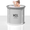 31.5" Extra Large Foldable Bathtub, Portable tub for Adults,Family Soaking Tub, Affordable,Lightweight,One second collapsible bathtub (Round, Gray)