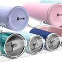 Homecor Water Bottle Organizer, Large Compartment Stackable Kitchen Pantry Organization and Storage Rack, Plastic Water Bottle Holder for Kitchen Cabinet Organizer and Storage (8-Bottle), Clear 