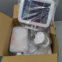 GLORIOUS-LITE Solar Security Lights 2400mAh LED Motion Sensor Light Outdoor, Rechargable 1600lm Solar Flood light, 5500-6000K, IP 65 Waterproof for Garage, Yard, Porch, Entryways - White