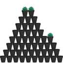 vensovo 26 Pcs Tiny Terracotta Pots - 2 inch Black Small Mini Clay Pots with Drainage Holes for Indoor/Outdoor Succulent Plants, Crafts, Wedding Favor