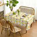 Horaldaily Summer Tablecloth 60120 Inch Rectangular, Tropical Popsicle Ice Cream Orange Sunshine Bamboo Washable Seasonal Table Cover for Party Picnic Dinner Decor