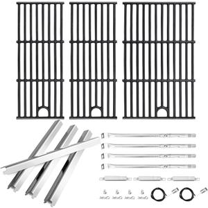 Hiorucet Grill Parts for Charbroil Performance 4 Burner 463365021 463366022 463351021 463351021 463365522, 2 Burner 463630021, G327-2100-W1 Burner, G325-0002-W1 Heat Plate, G426-0004-W1 Cooking Grates (4 Burner kit with igniters)
