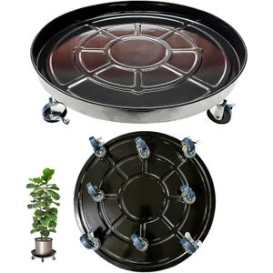 Heavy Duty Plant Caddy with Solid Rubber Wheels, Lockable, Increased Load Capacity, One-Minute Installation, Suitable for Indoor, Outdoor, Patio, Garden Settings, 20 Inches 1PACK, Black
