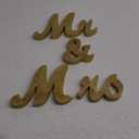 Mr and Mrs Signs Wedding Table Decorations, Wooden Freestanding Letters for Photo Props, Rustic Decoration, Anniversary Shower Gift (Golden)