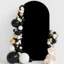 Wokceer 6.6FT Wedding Arch Backdrop Cover Spandex Fitted Black Wedding Backdrop Stand Covers Round Top Chiara Arch Cover for Birthday Party Ceremony Banquet Decoration