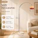 Modern Arc Floor Lamp with Orange Glass Shade, Mid Century Standing Lamp Gradient Glass Shade, Marble Base & Curved Metal Pole Floor Light for Living Room, Bedroom, Reading Corner and Home Decor, 23.6"D x 23.6"W x 74.8"H