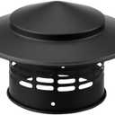 Semetall 4" Round Chimney Cap,304 Stainless Steel Chimney Cover,Cone Top Chimney Cap,Stove Pipe Chimney Cap,Black