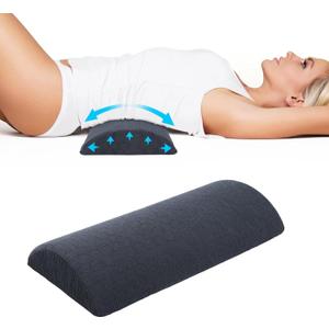 Cozyhealth - 2.95" H*18.7" L - Soft Small Lumbar Pillow for Sleeping, Memory Foam Back Lumbar Support Cushion for Lower Back Pain Relief Bed Waist Sleep Support Pillow for Side, Back(Dark Grey, Small)