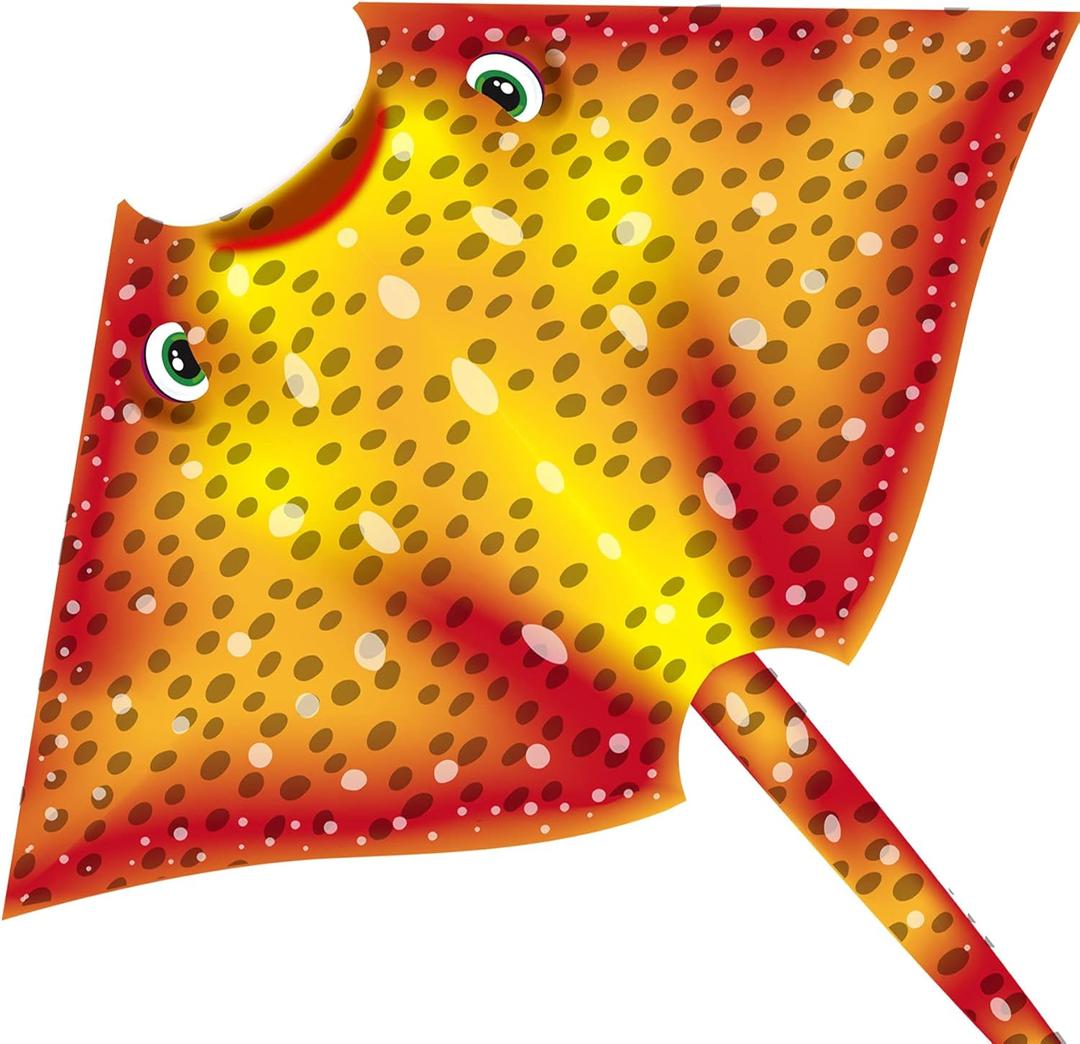 HONBO Ray Kite for Kids&Adults，Large Kite for Beach,Easy to Fly Delta Kite Single Line, Kite Handle Include