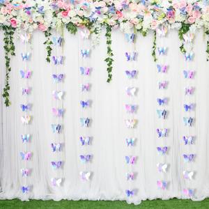 Zonon 3D Butterfly Hanging Garlands Decoration Butterfly Paper Party Streamers Backdrop for Wedding Birthday Fairly Baby Shower Holiday Party Decorations(8 Pieces)