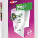 Avery Durable View 3 Ring Binder, 0.5" Slant Rings, 135-Sheet Capacity, 0.7 Inch Wide Spine, Great for Home, School Supplies, Office, or Organization Needs, 1 White Binder (17002)