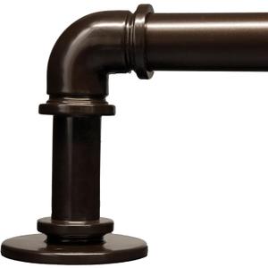 Brown Curtain Rods 18 to 120 Inch, Industrial Curtain Rods,Adjustable Length,1 in Diameter Pipe,Wall or Ceiling Mounted,for Bedroom and Living Room(Antique Bronze 18" to 120")