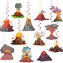 24 Pcs Volcano Hanging Decorations Lava Volcano Hanging Swirls Ceiling Swirls Volcano Birthday Party Supplies for Lava Party Decorations Science Dinosaur Party Luau Hawaiian Party