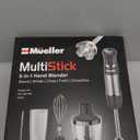 Mueller Multistick 5-in-1 Immersion Blender Handheld, 12 Speed Hand Mixer - Turbo Boost, Heaviest Duty Copper Motor, Titanium Blades Hand Blender, Milk Frother Wand, Whisk, Beaker, Chopper, Grey (Gray)