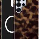 BSMOSPER Compatible for Samsung Galaxy S24 Ultra 5G Case, Dual Layer Heavy Duty 2 in 1 Shockproof Protective Phone Case,Cheetah Leopard Print