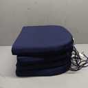 HARBOREST Outdoor Chair Cushions Set of 4, Water Resistant Patio Chair Cushions with Ties, Outdoor Seat Cushions for Patio Furniture, 17"x16"x2", Navy (17"x16"x2" (4 Pack))