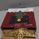 Brightown-Christmas-Tree-Topper, Christmas Star Tree Topper Lighted 3D Hollowed Gold Pentagram Built-in 10 Bulbs Golden Glitter Sparkling Plug in Vintage Indoor Holiday Xmas Decorations Ornaments