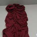 Women's Sexy One Shoulder Dresses Sleeveless Party Club Ruched Cocktail Wedding Guest Bodycon Midi Dress (Medium, Burgundy)