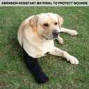 Dog Recovery Socks - Waterproof Paw Protectors with Non-Slip Sole | Post-Surgery Boots for Wound Protection | Anti-Licking Sleeves for Dogs (Black, M_Left)