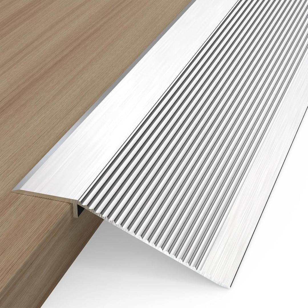 Aluminum Floor Transition Strip, Threshold Ramps for Doorways Floor Transition Strip Self Adhesive Door Threshold Height Less Than 1.6 Inch
