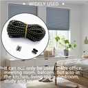 FQTANJU 10 Yards Black Plastic Roller Blind Bead Chain Cord with 12 PCS Connector Clips Replacement Repair Fittings Parts for Vertical Shades Roman Shades Roller Shade Blind