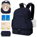 Breast Pump Backpack Fit for Spectra S1 and S2 with Removable Cooler Compartment, Pumping Bag for Pump Accessories, Breast Pump Bag for Work, Travel, and Family Use, Blue