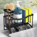 Maifan Sink Caddy Sponge Holder for Kitchen with Brush Holder and Stainless Steel Self Drain Tray, Rustproof Kitchen Sink Organizer for Sponge, Soap Dispenser Storage Accessories