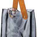 Glass Purse Vase for Flowers Black Vases for Centerpieces Glass Bag Vase with Leather Handle Small Bag Vases for Decor Decorative Fish Bowl for Home Wedding Decor