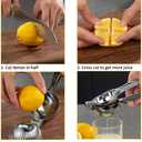 Lemon Squeezer, Fast Effortless Juice Extraction with Large Metal Citrus Juicer, Maximum Yield Heavy Duty Hand Lime Squeezer, Manual Lemon Juicer Press, Easy to Use w/Stainless Steel Zester