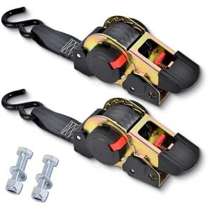 ANLULOAD Retractable Ratchet Strap(1.5in x 12.3ft),S Hook Retractable Tie Down Strap for Motorcycles, Boats,Atvs,Utvs.WLL1,102 Lbs,BS:2,204Lbs(2 Pack)