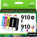 910XL Ink Cartridges for HP Printers Compatible with HP 910 Ink Cartridges Combo Pack 910 XL Ink 910XL Black and Color Combo Pack Use with OfficeJet 8020 8025 8035 Printers (4 Pack)