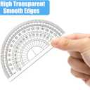 Nicunom 100 Pack Plastic Protractor 180 Degree Math Protractors Geometry Student Protractor, 4 Inches, Clear