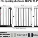 Extra Wide Baby Gates - 71.6-76.4 Inch, Black Metal Pressure Mounted Child & Pet Gates for Stairs & Doorways