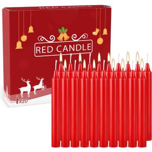 20PCS 4-inch Red Taper Candles for Decorative Use - Perfect for Christmas Events and Celebrations