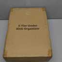 Delamu 4 Pack Under Sink Organizers and Storage, 2 Tier Black Bathroom Cabinet Organizer, Multi-Use Kitchen Bathroom Organizers and Storage, Black