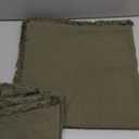 MIULEE Decorative Throw Pillow Covers Neutral Linen Fringe Throw Pillows Euro Shams Set of 2 Olive Green Boho Farmhouse Cushion Covers for Couch Sofa Bed Living Room Spring Home Decor 26x26 Inch