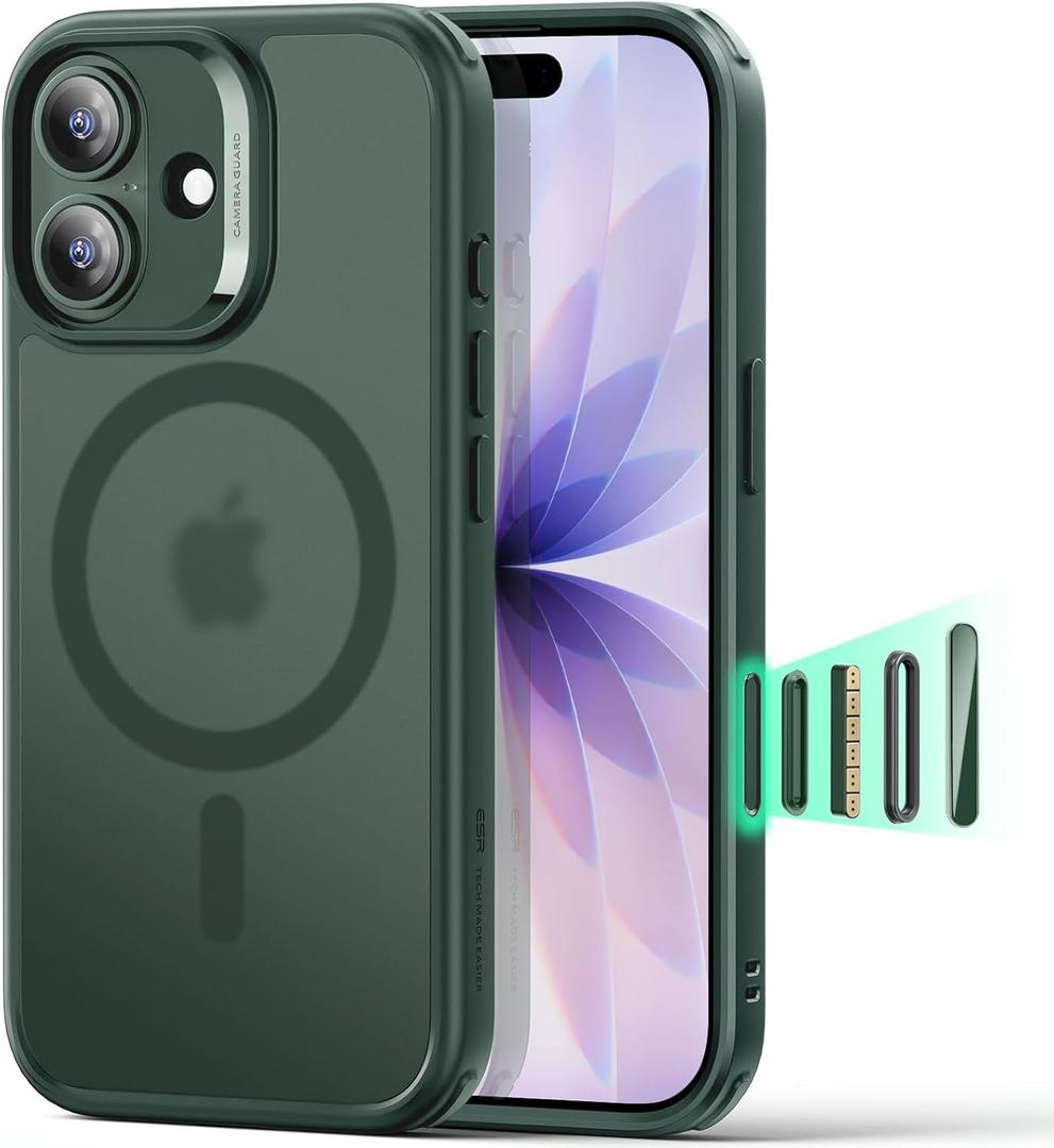 ESR for iPhone 17 Case, Camera Control, Compatible with MagSafe, Shockproof Military-Grade Protection, Magnetic Phone Case for iPhone 17, Classic Hybrid Case, Frosted Green