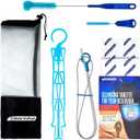 Reservoir Hydration Bladder Cleaning Kit - 6-In-1 Water Reservoir Cleaning Kit Of 3 Brushes, Collapsible Frame, (12) Cleansing Tablets & Carry Pouch - Cleaner Set For Back Pack Bladder